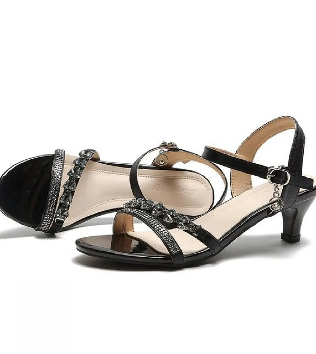 35 36 37 38 39 Moda donna Sandali con zeppa con strass Eleganti Scarpe da sera da spiaggia estive Donna Per Comodi tacchi alti