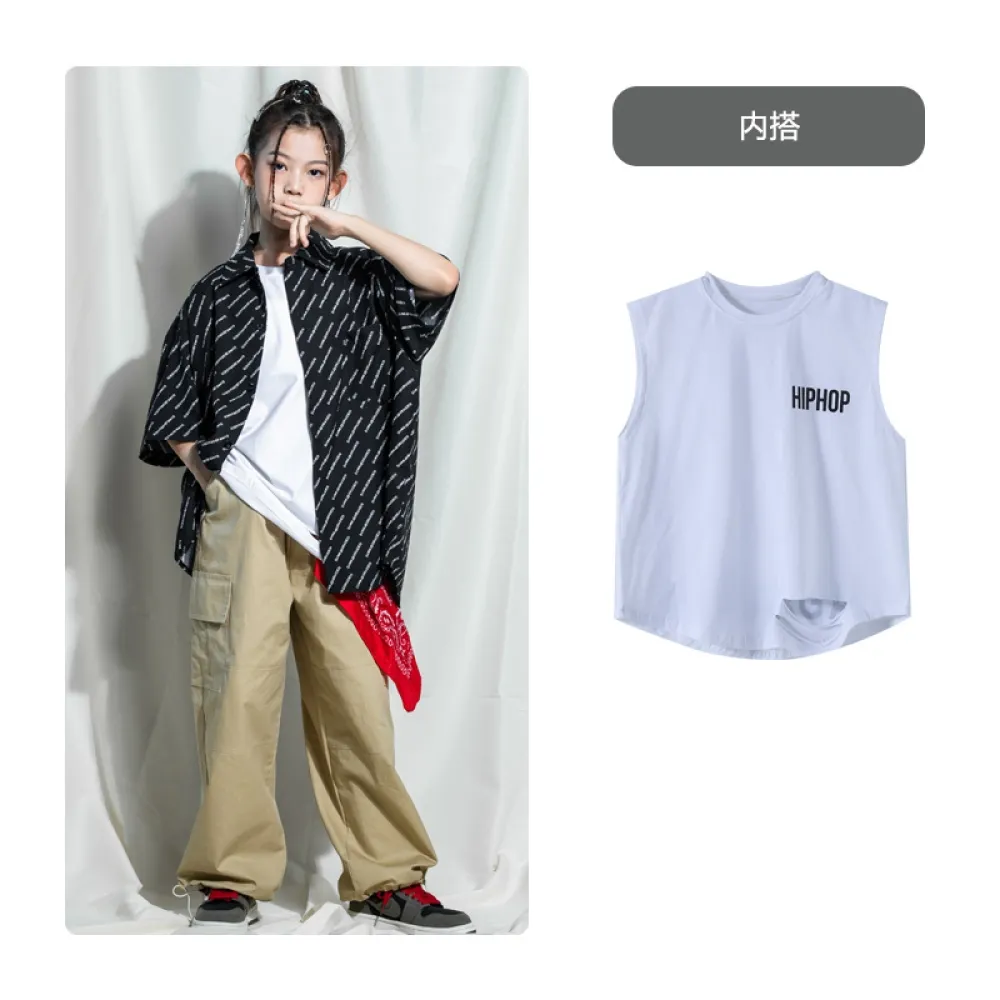 Abbigliamento alla moda per bambini hip-hop Abito camicia Hiphop Summer Boys Abbigliamento per bambini hip-hop Street Girl Perfo