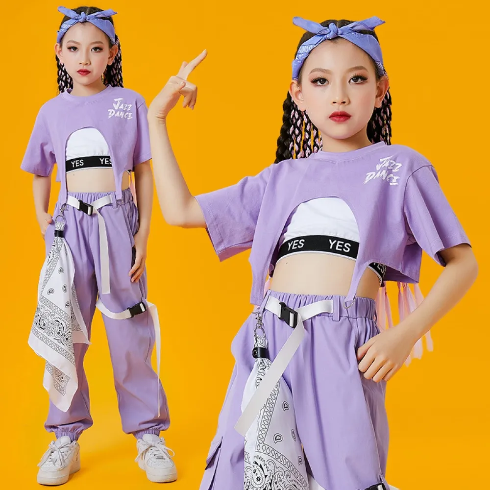 Abbigliamento per danza jazz Ragazze Pratica alla moda Abito jazz Modello Pista Passerella Moda Performance hip-hop per bambini
