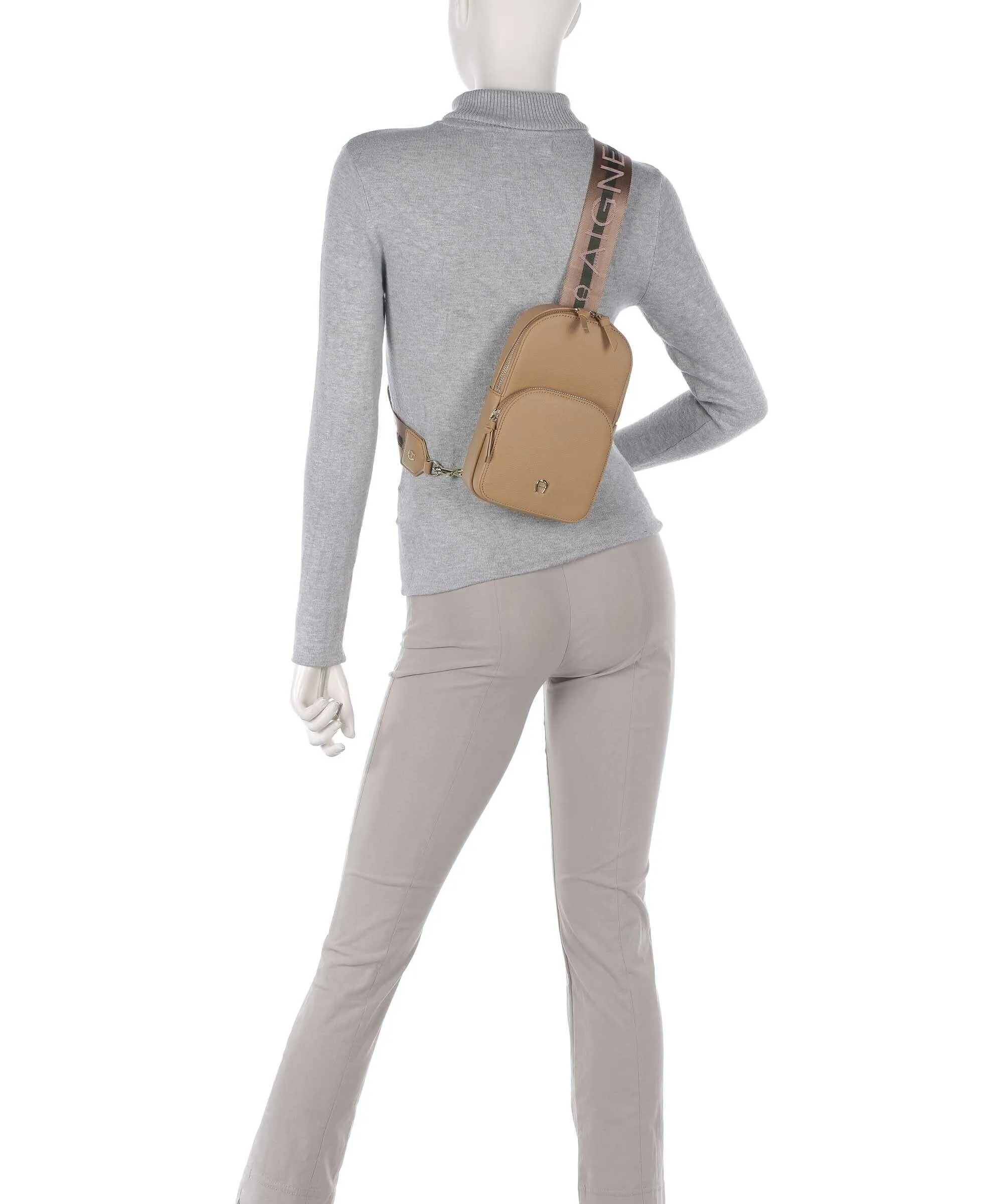  Aigner Zita Borsa sling pelle di vacchetta grana beige  