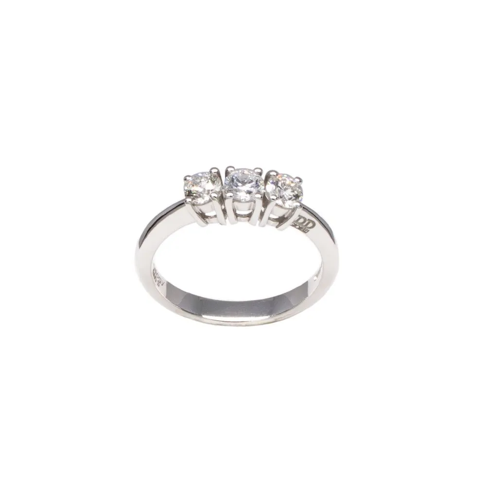 Anello Trilogy Davite & Delucchi in Oro Bianco con Diamanti – AA028989 65S