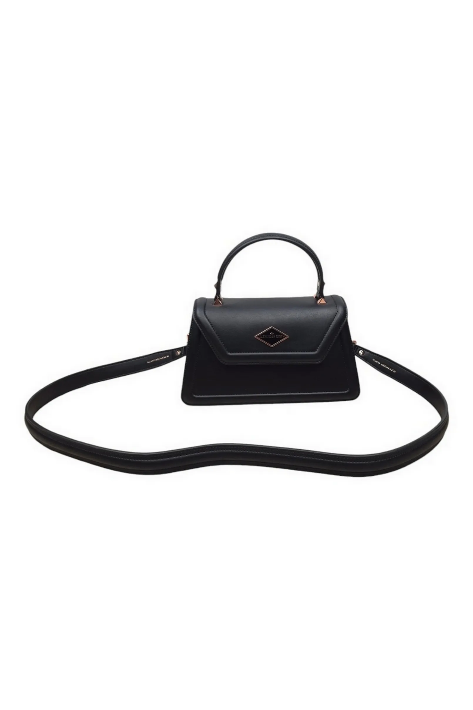 borsa donna elisabeth medium in ecopelle liscia nero