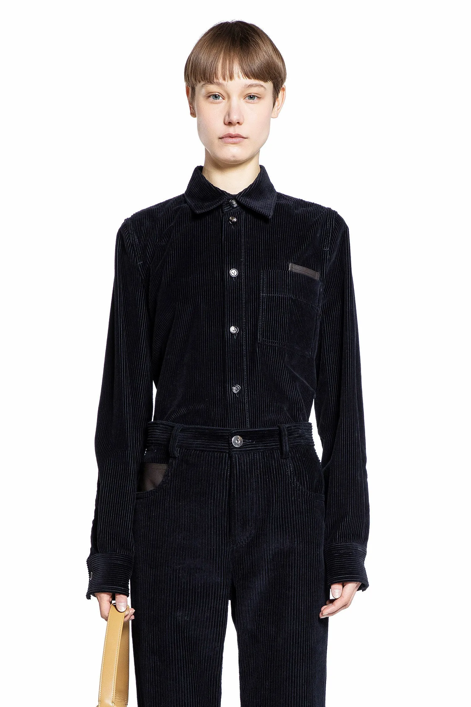 bottega veneta  pocket shirt in light cotton corduroy 