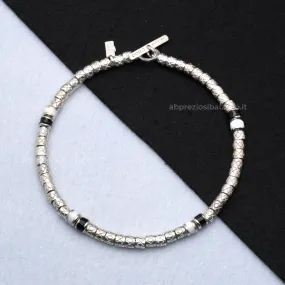 Bracciale BIANCO NERO con Pigne e Conchiglie smaltate in Argento Dodo Mariani