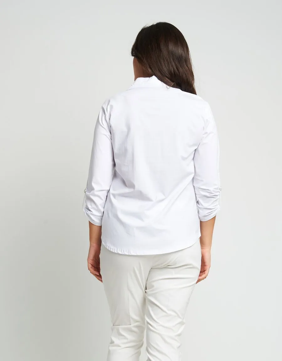 Camicia con strass sul taschino