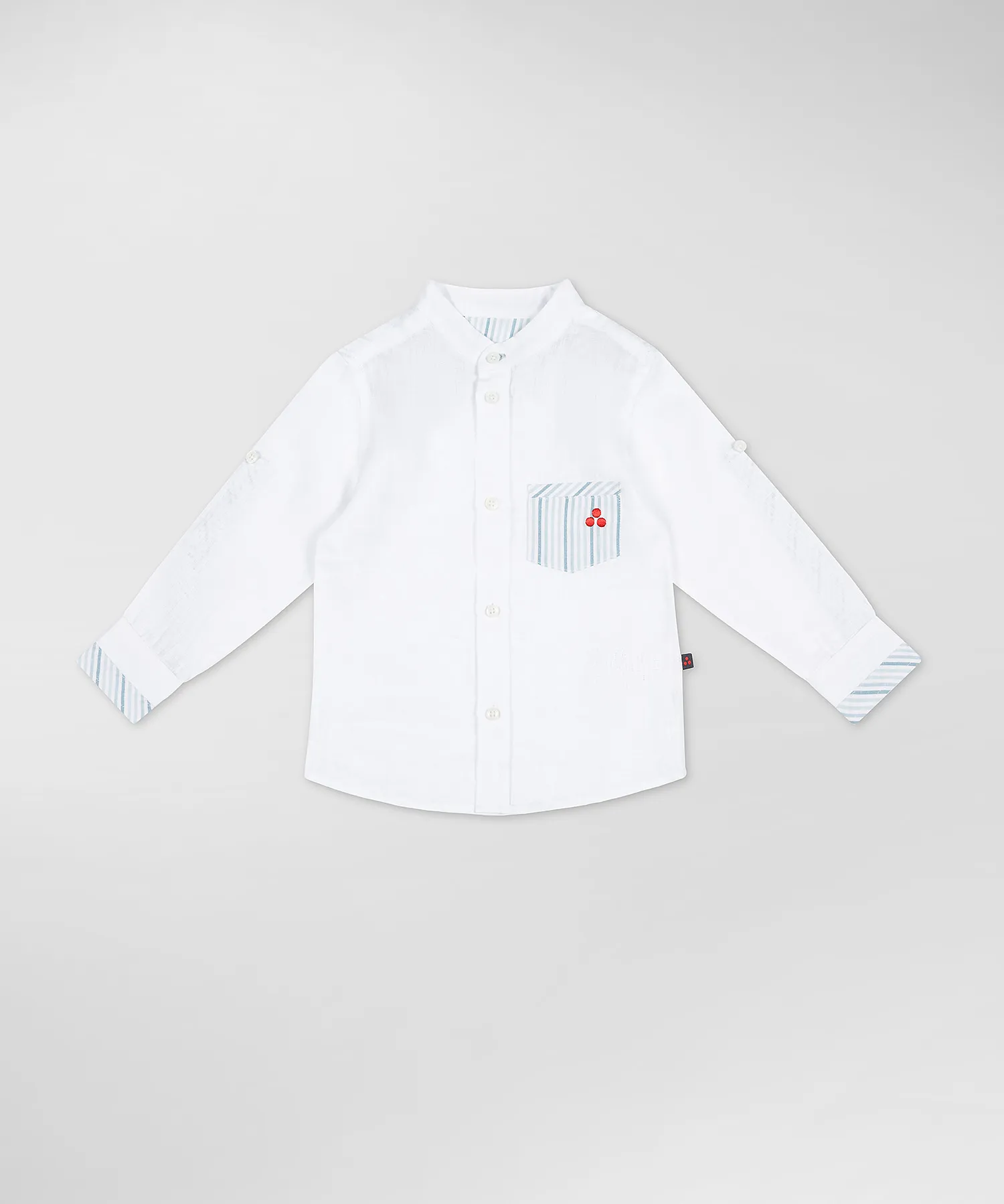 Camicia con taschino fantasia rigata