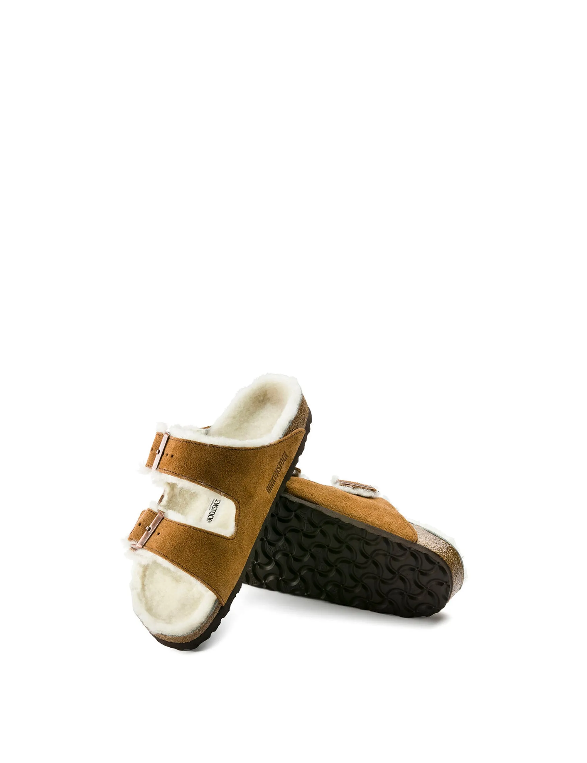 ciabatta fibbie arizona camoscio marrone
