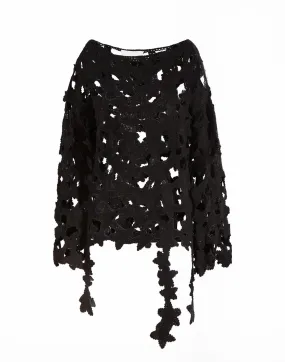 CIRCUS HOTEL Maglia Scollo a Barca in Ricamo Cornely Nera