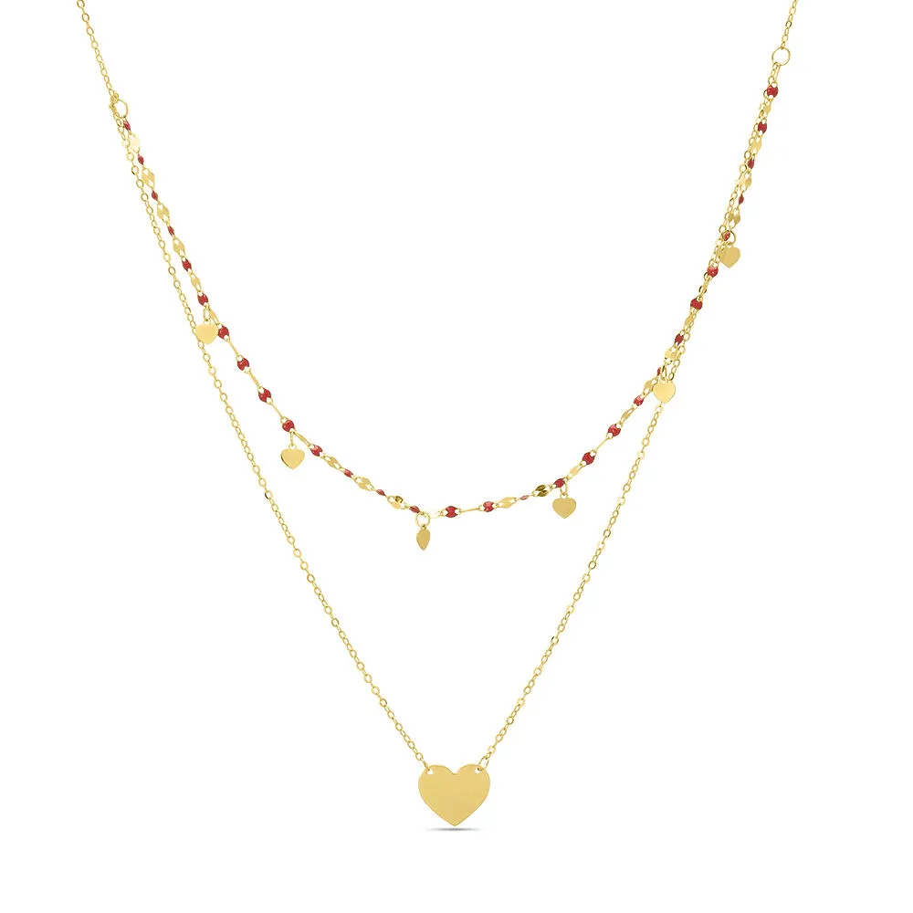 Collana Cuore Beverly Oro Giallo 375/1000 Maglia Forzatina Battuta 40+2 cm 1428572