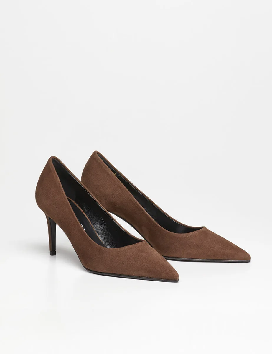 decollete camoscio marrone