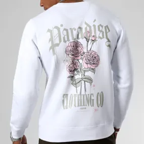 Felpa girocollo Paradise Roses Abbigliamento Bianco