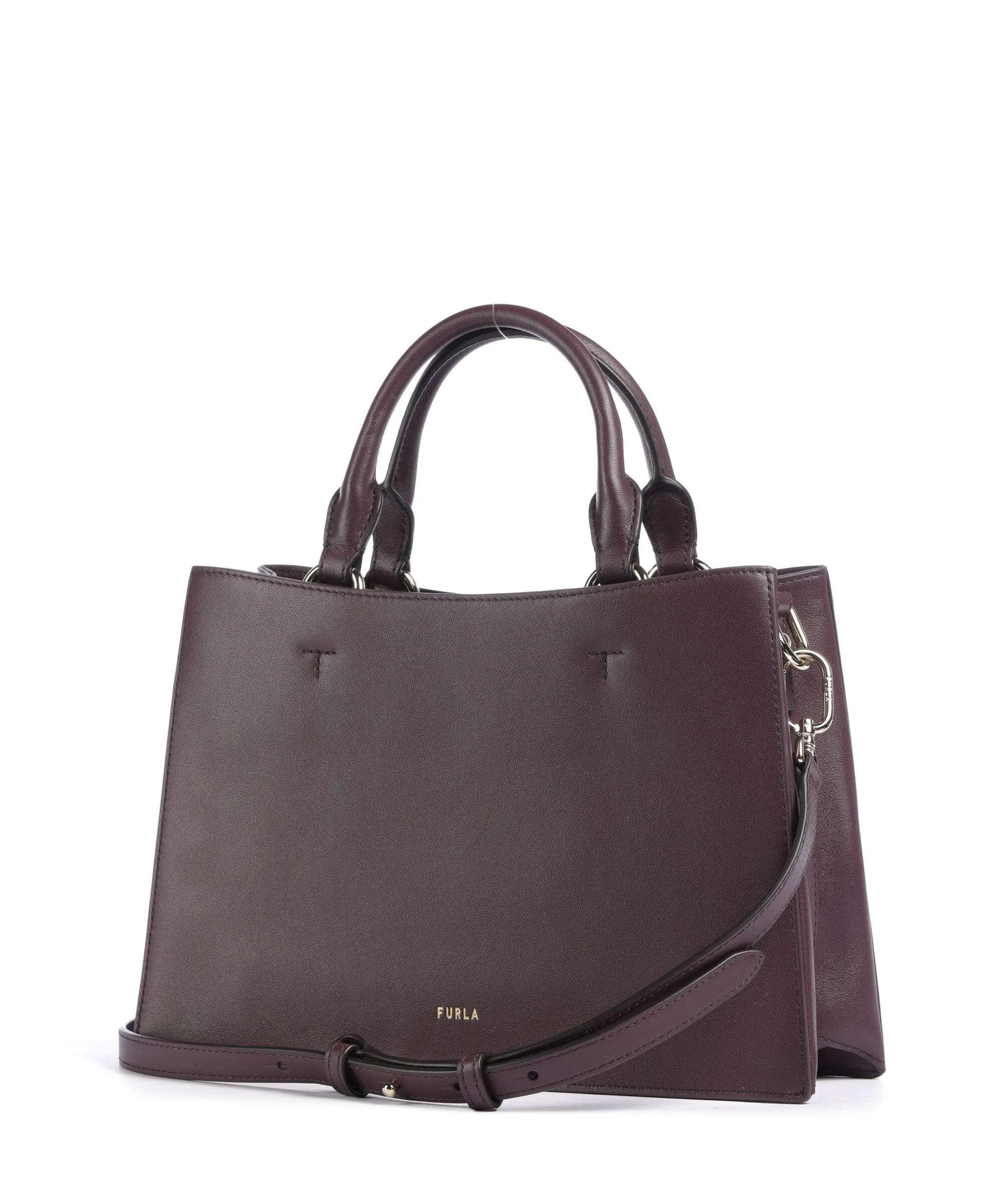  Furla Nuvola M Borsa a mano pelle a grana fine vino  