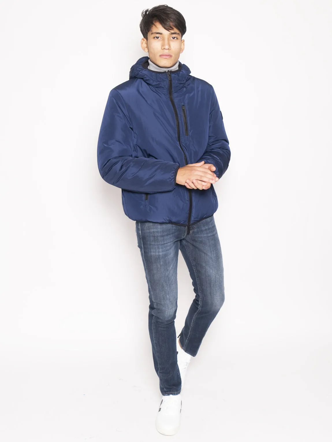 Giacca Corta Reversibile Blu