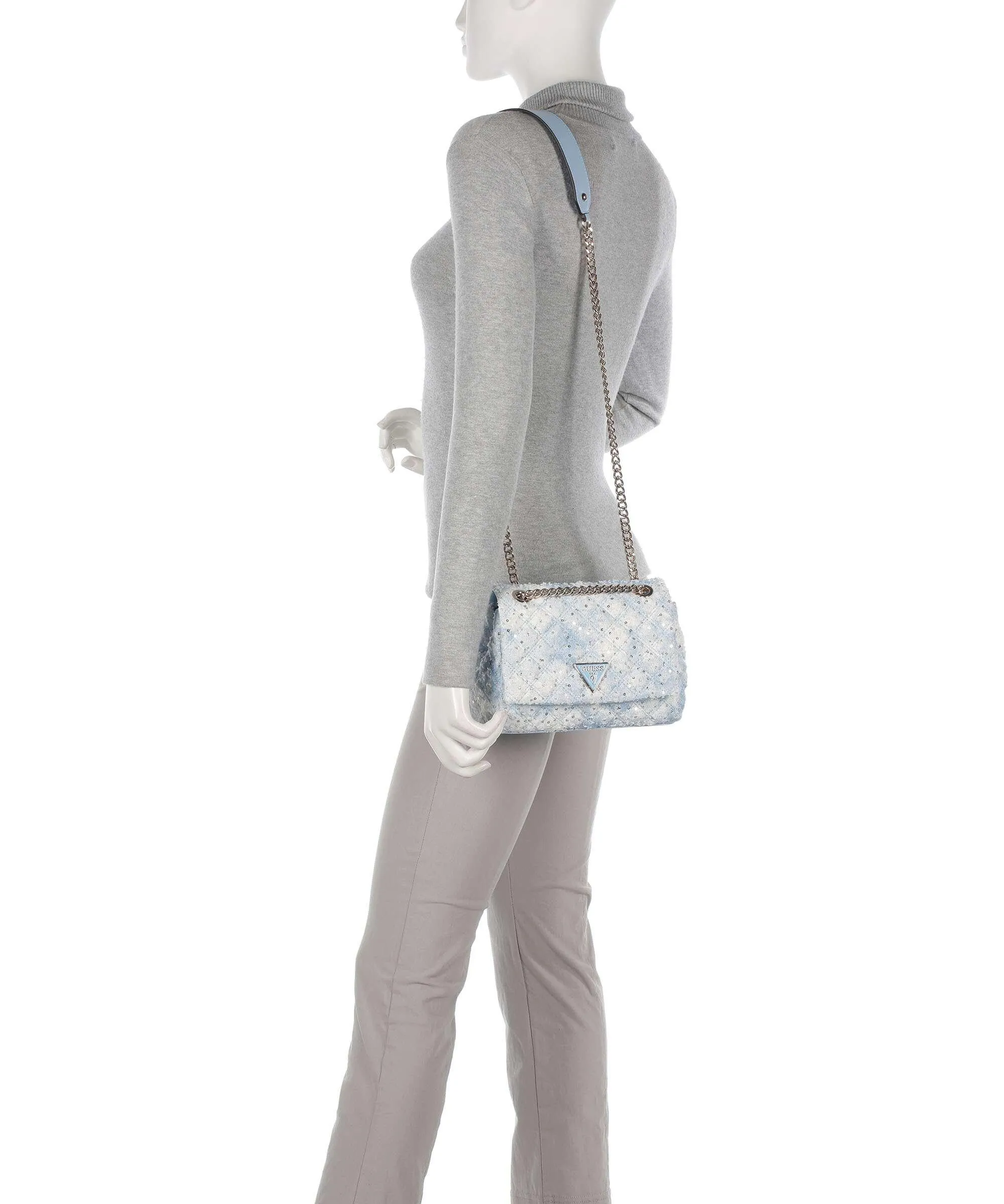  Guess Rianee Borsa a spalla tissu blu chiaro  