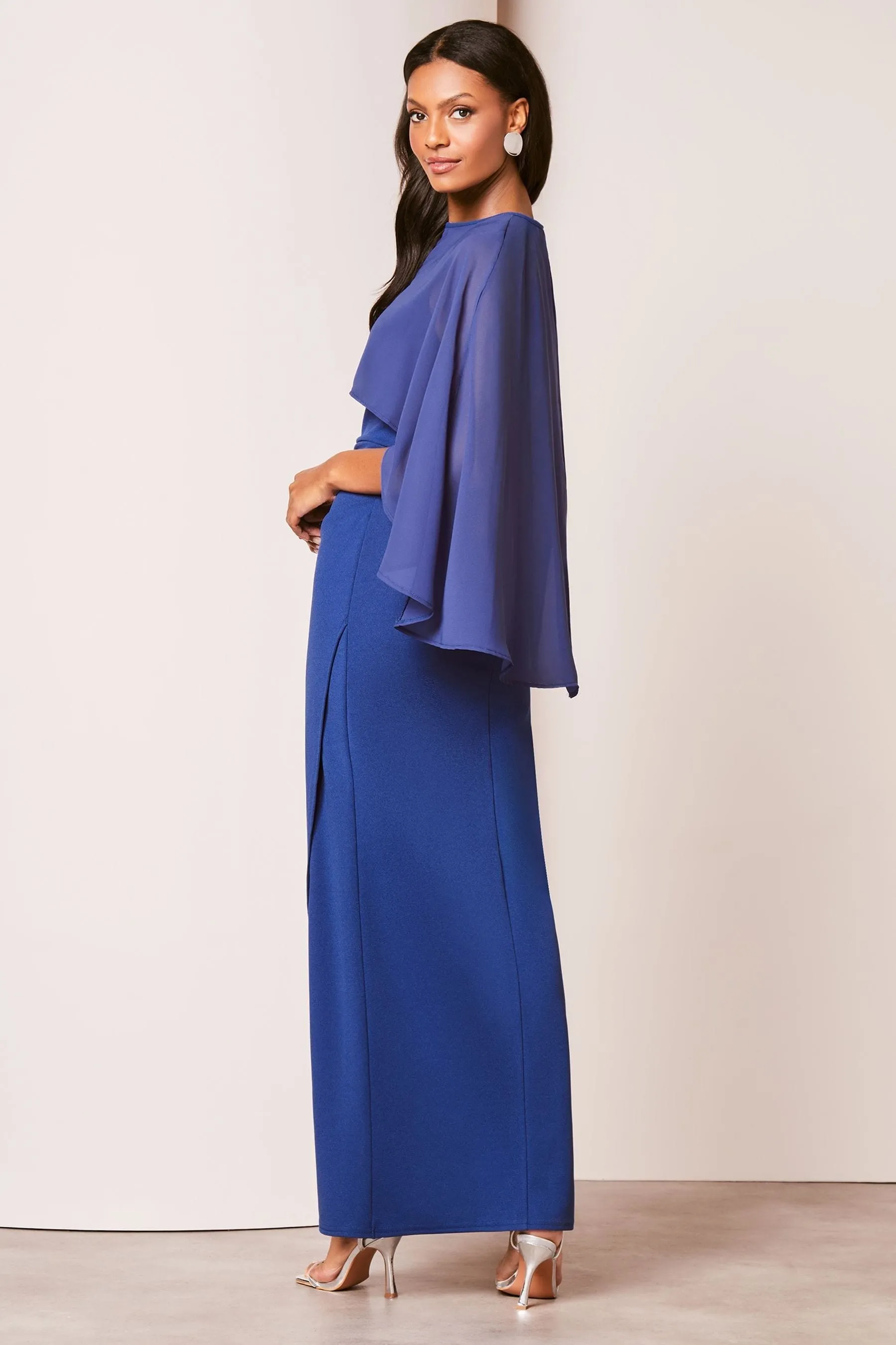 Lipsy - Abito maxi con mantella