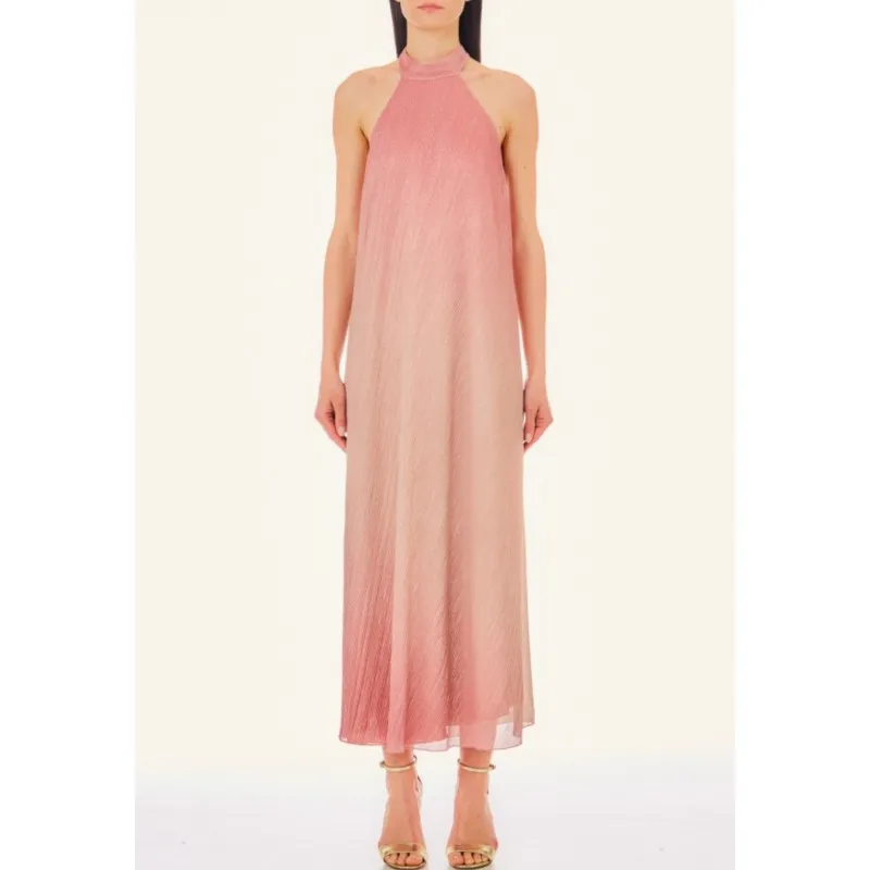 LIUJO abito schiena nuda lurex PINK SHADED