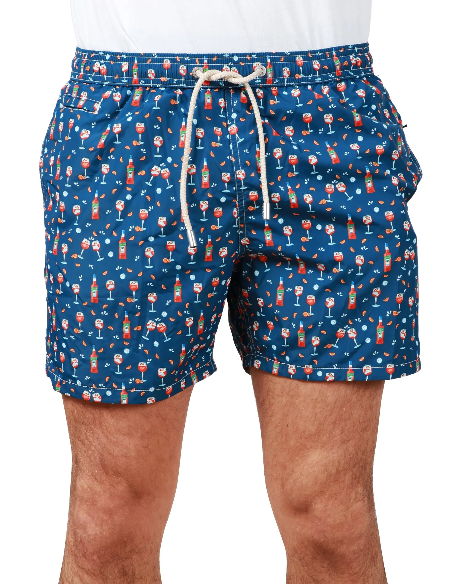 MC 2 SAINT BARTH COSTUME DA BAGNO UOMO MC 2 SAINT BARTH BLU CON STAMPA APEROL SPRITZ E COULISSE IN VITA