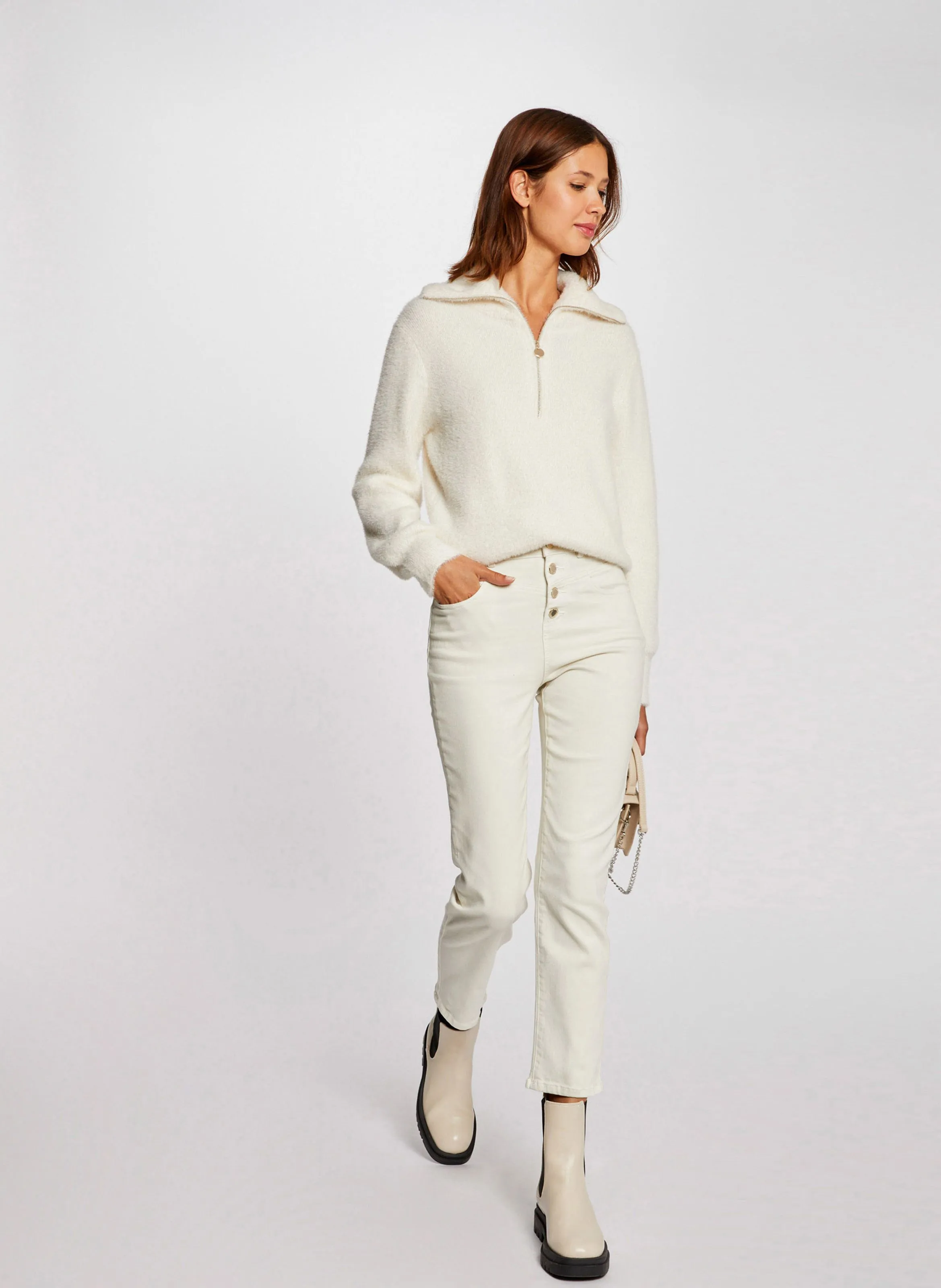  MORGAN   MNOVI - Maglione con revers | Beige