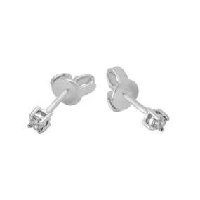 Orecchini punto luce in oro bianco con diamanti 0,10 ct