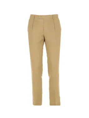 PANTALONE "SPUMA100" IN LINO BEIGE