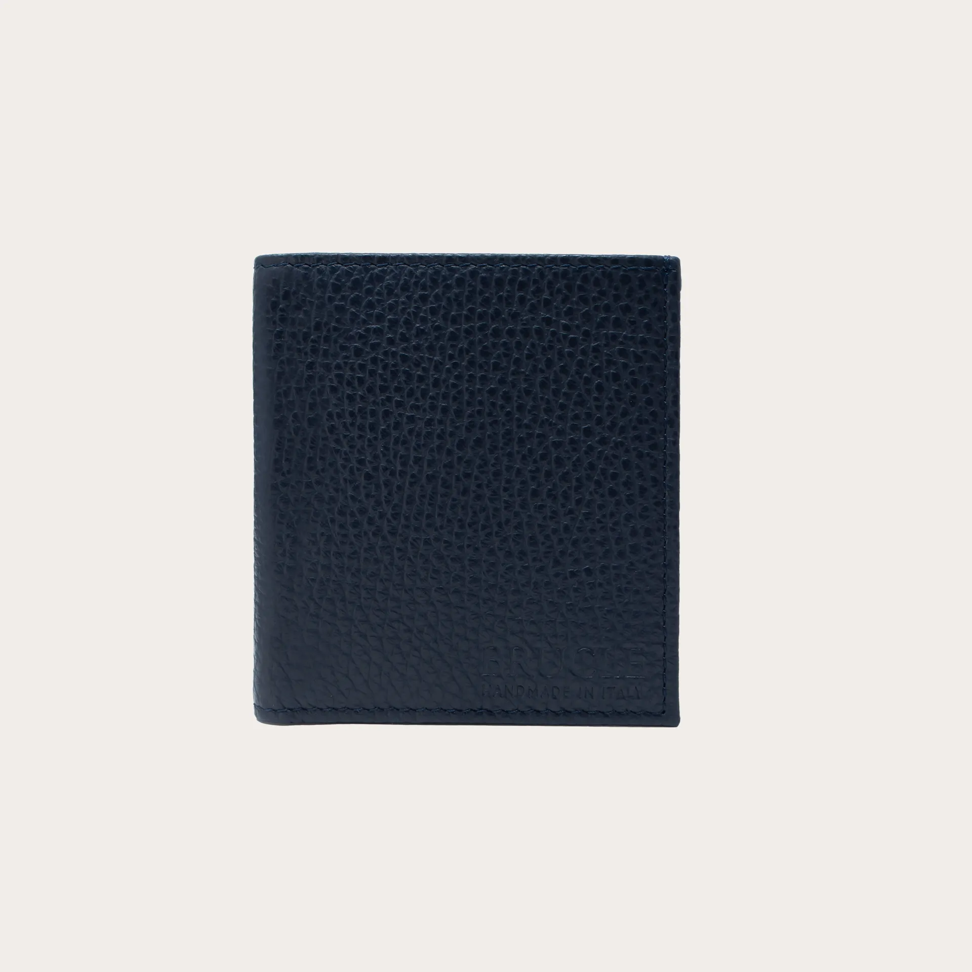 Portafoglio compatto business in pelle bottalata, blu navy