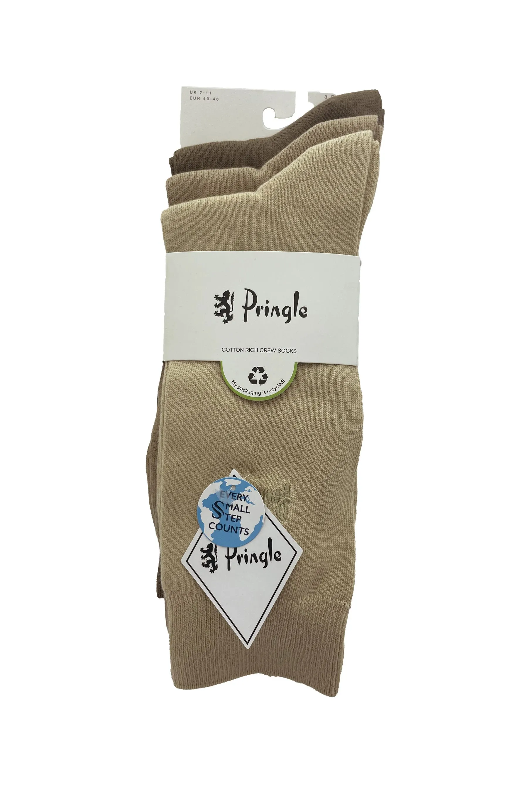 Pringle Classic - Maglia girocollo tinta unita Calzini 3 PK