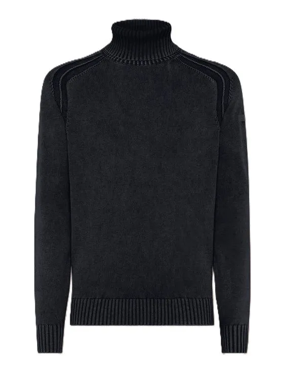 RRD Maglia Cotton Techno Wash Collo Alto Blu