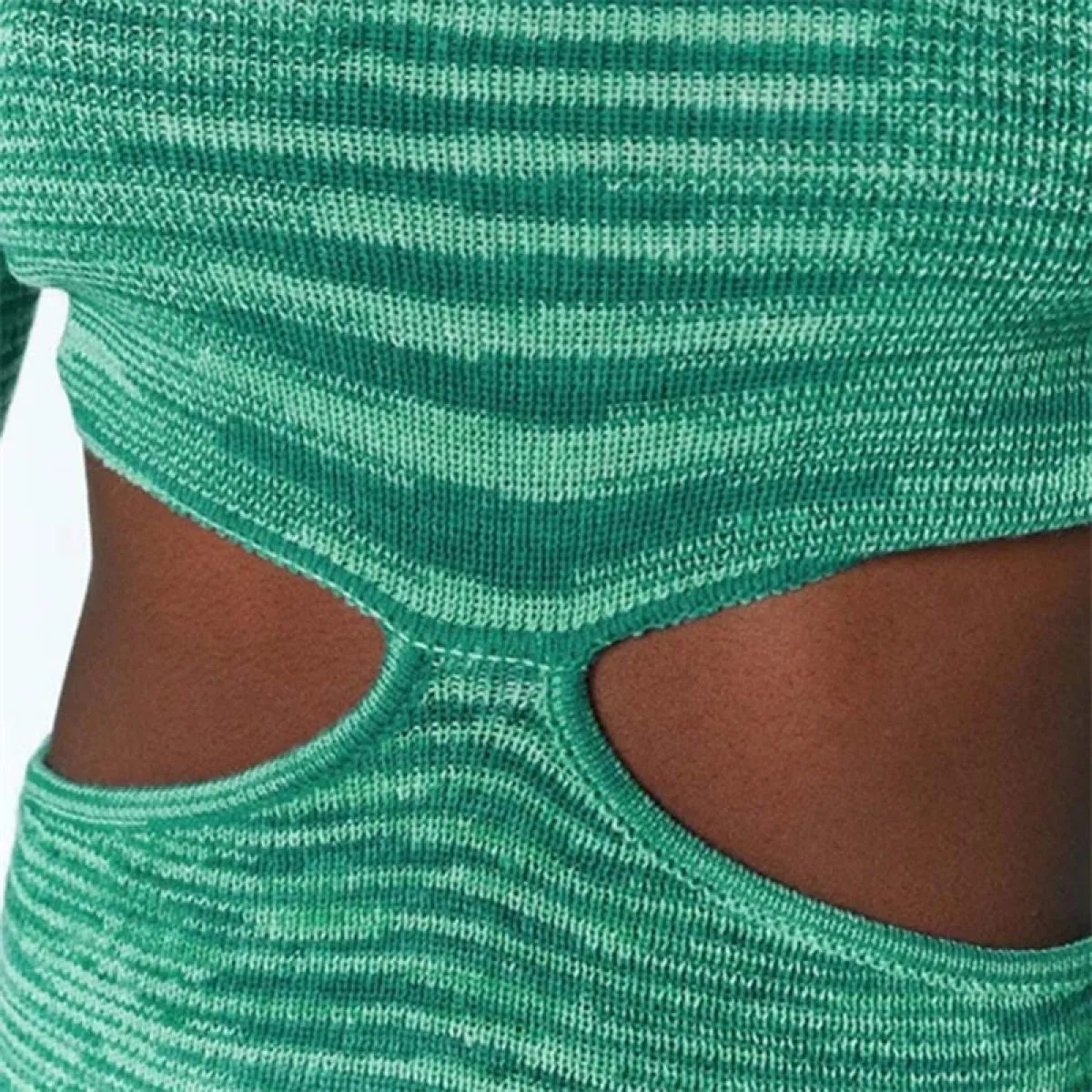 scava fuori il mini abito a maniche lunghe per le donne Autunno Inverno eleganti abiti in maglia Slim Club Outfit 2022 Mod