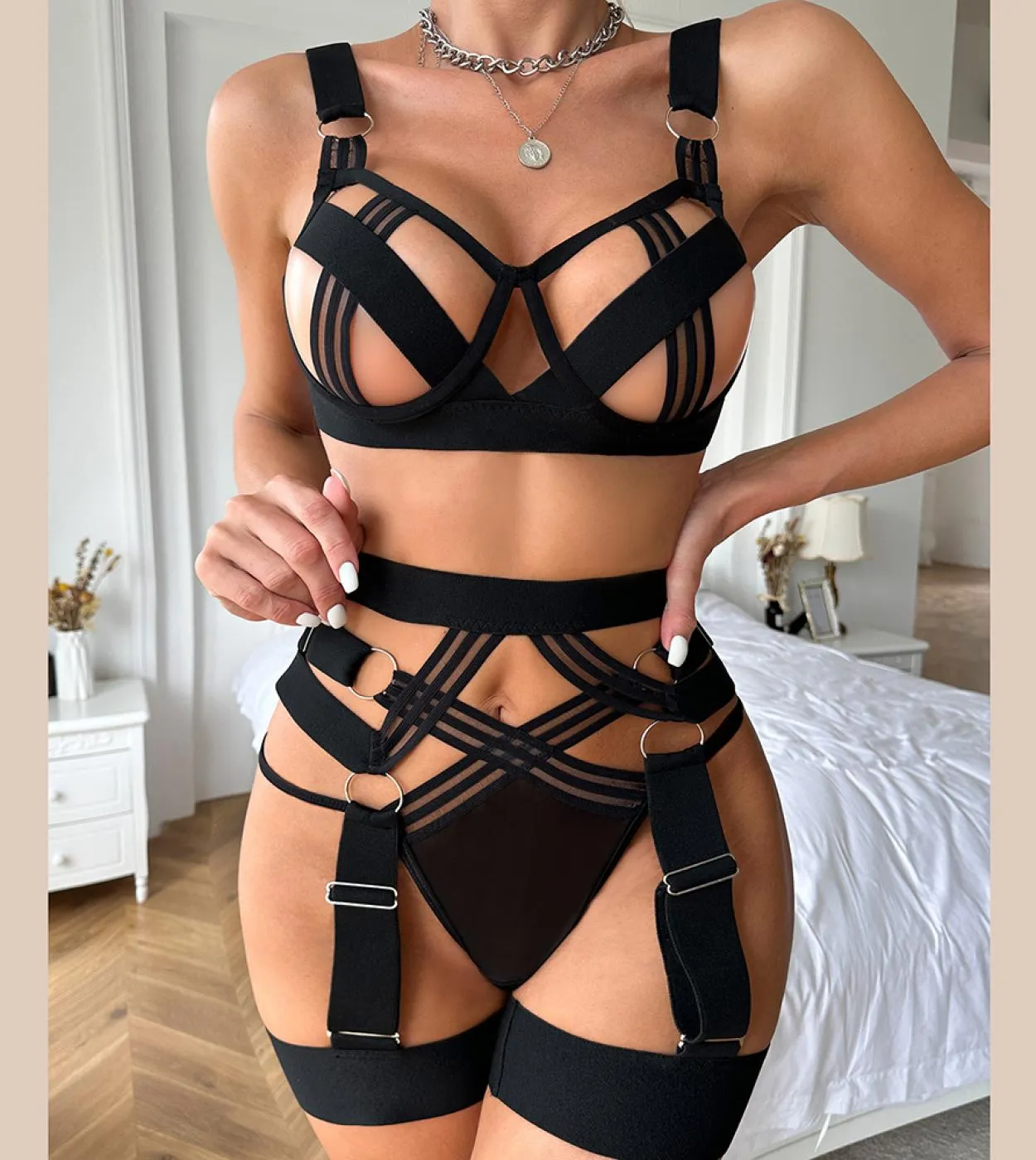 Set di lingerie in pizzo Abbigliamento da donna in pizzo da notte Abbigliamento da notte in pizzo Abbigliamento intimo in pizzo