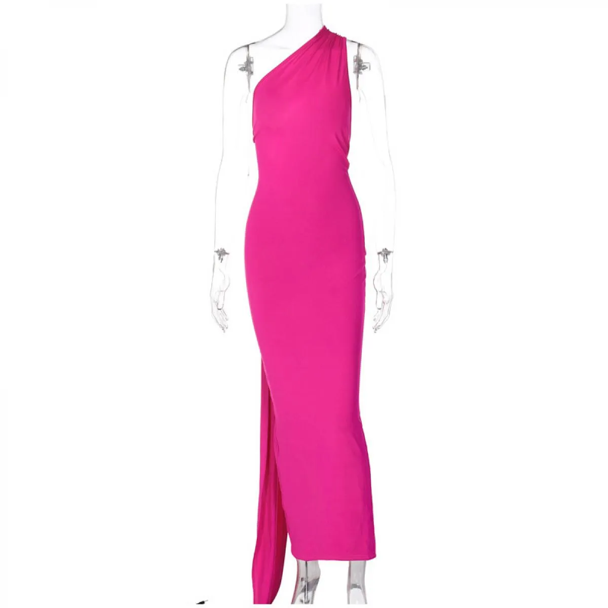 Solido colletto diagonale senza maniche abito lungo donna moda nastro backless abiti aderenti 2024 festa femminile sera Ves