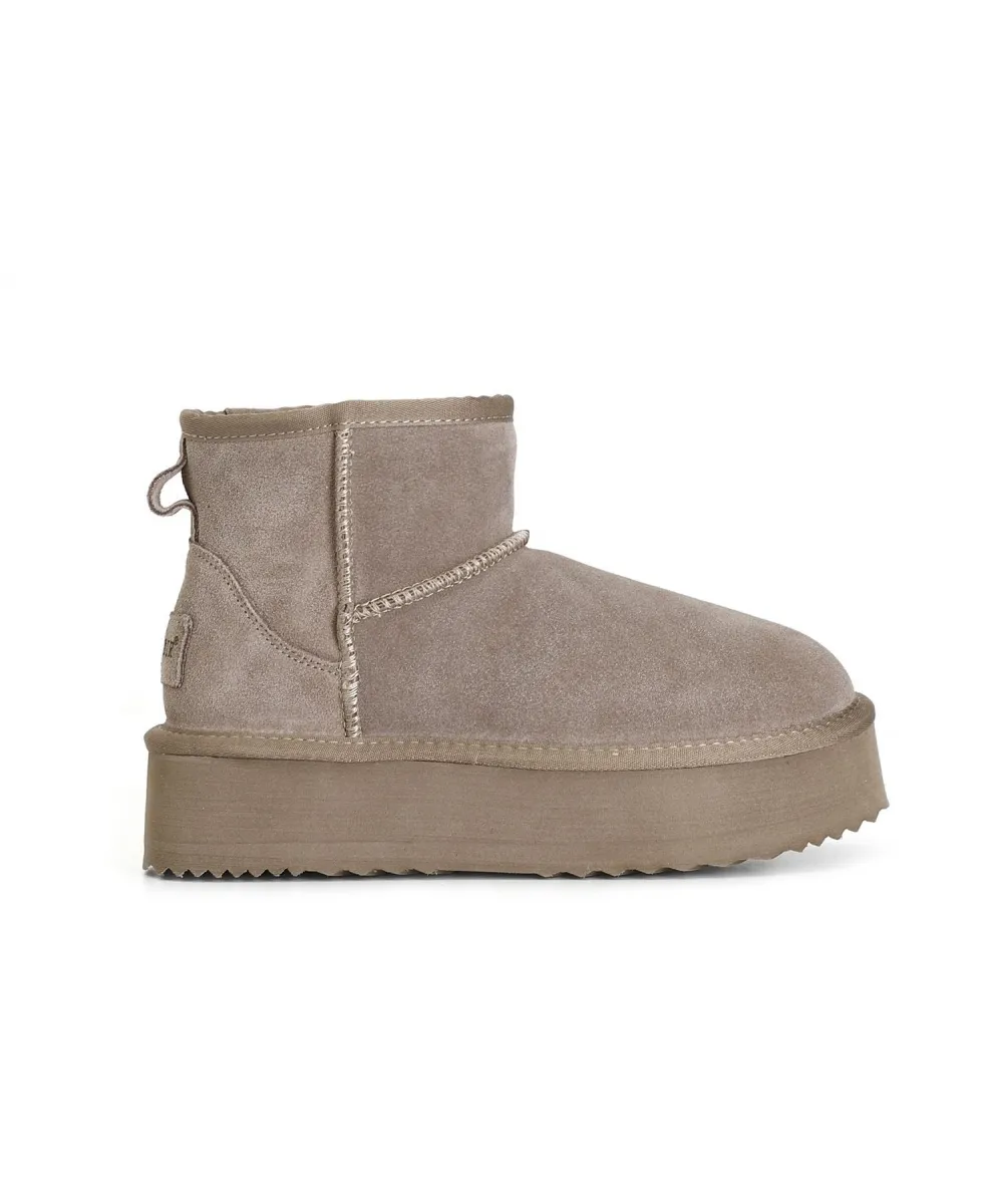 Stivaletto Pelle Scamosciata Tortora
