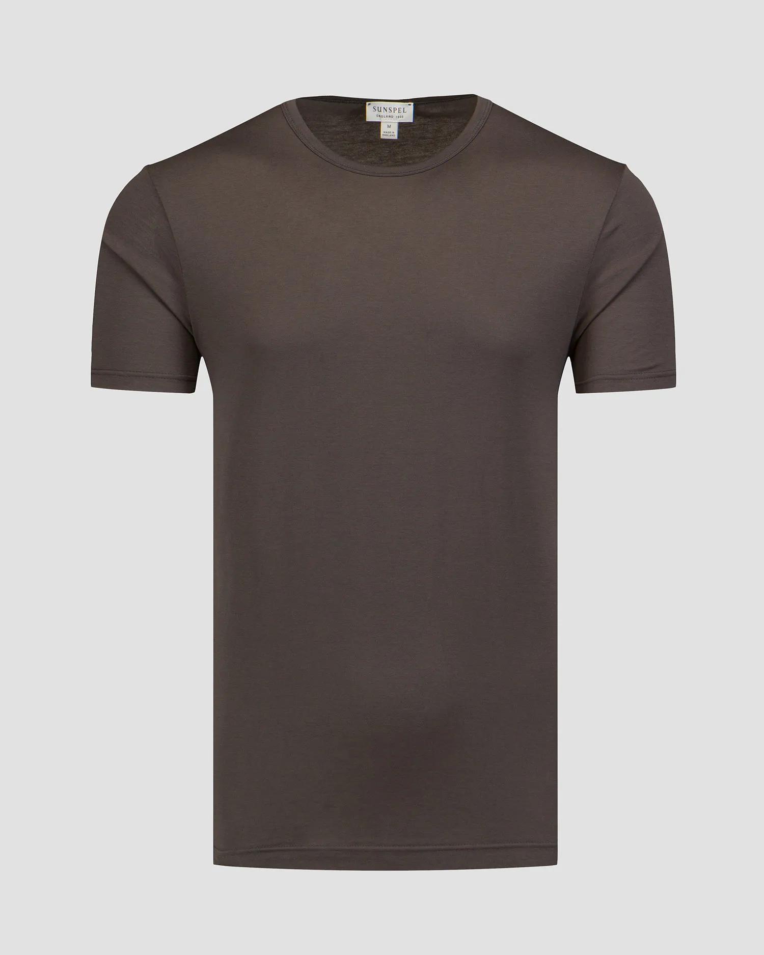 T-shirt marrone da uomo Sunspel mtsh0001-gyab