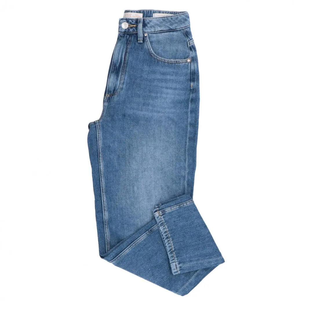 TAPERED HIGH MOM JEAN Denim