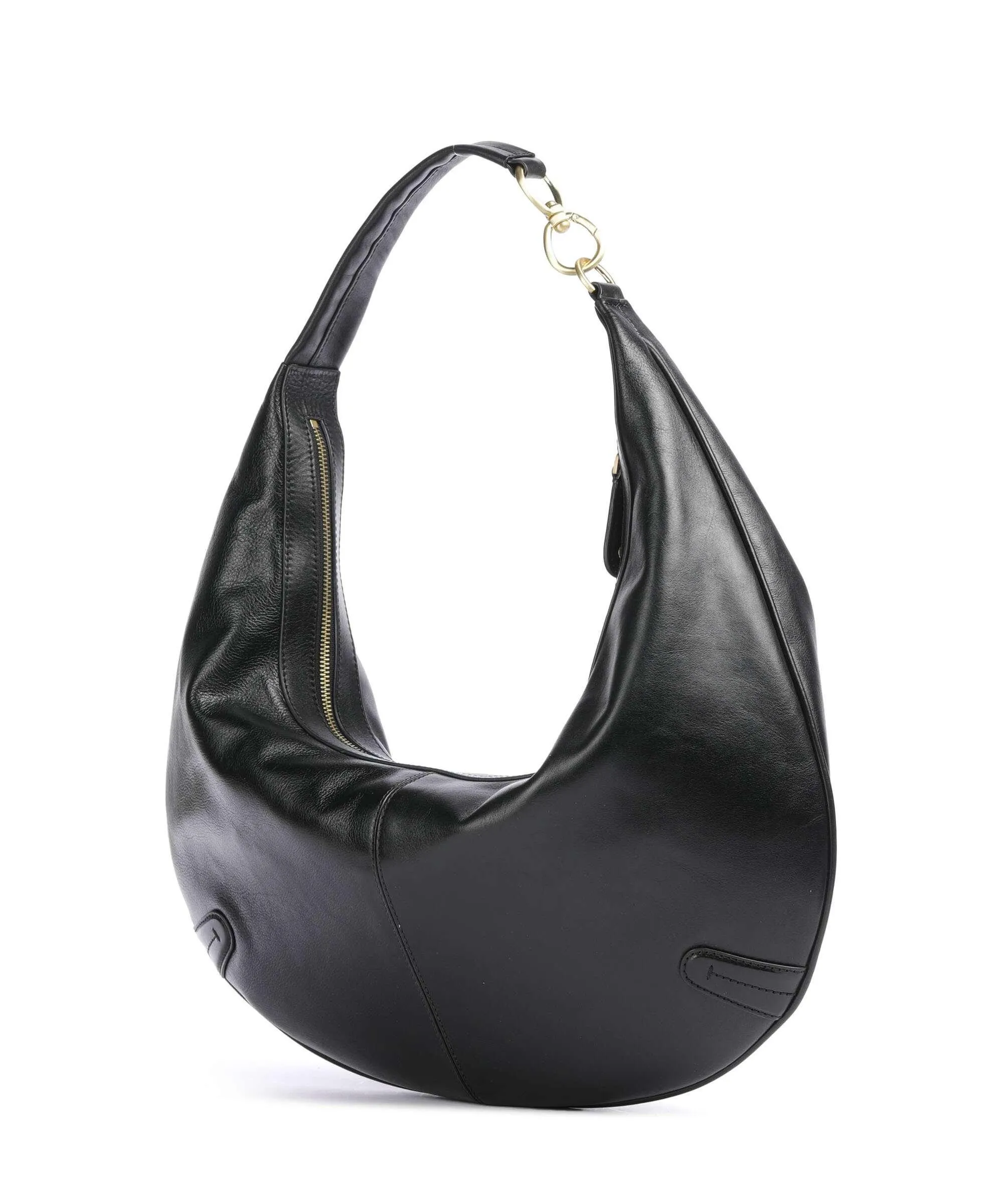  The Bridge Flavia Borsa hobo pelle di vacchetta finemente grana nero  