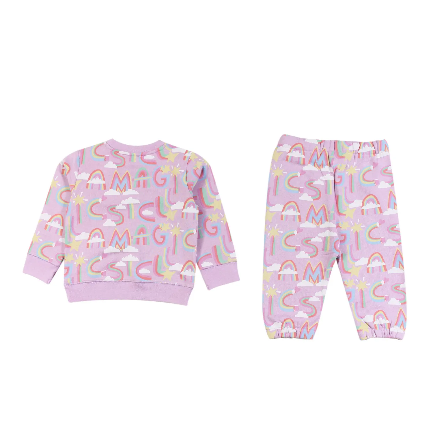 Tuta Rosa Glicine Con Loghi Arcobaleno Bimba
