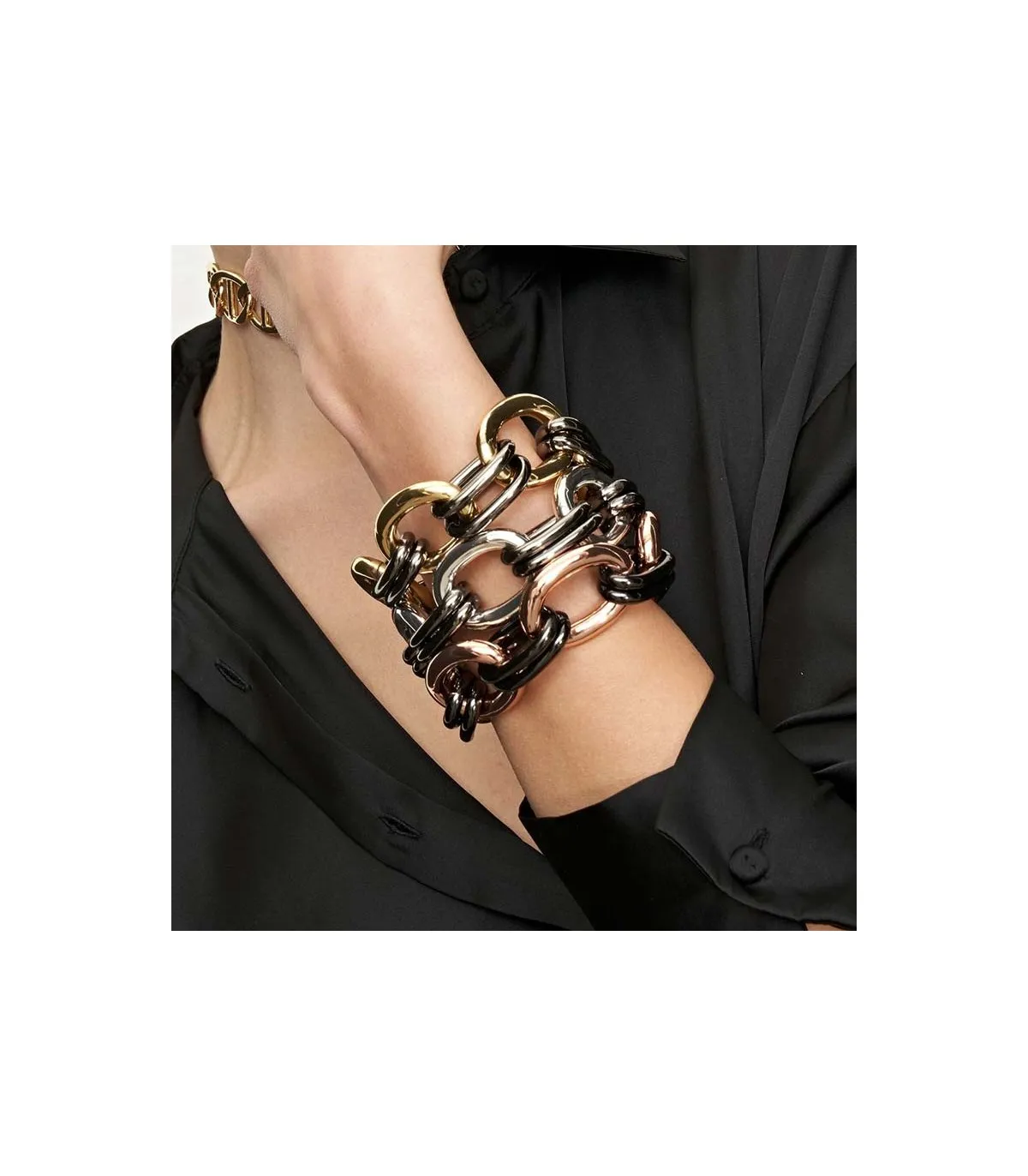 Unoaerre Bracciale Donna Bronzo Dorato Lucido Nero EXB4784